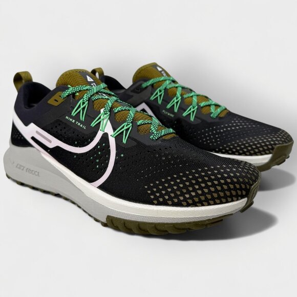 Nike Pegasus Trail 4 React Men’s Running Shoes Black Olive Green Size 10.5 - Picture 3 of 13